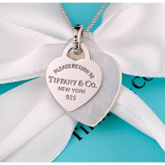 Tiffany & Co. Jewelry - Tiffany & Co. Return to Tiffany Double Heart Mother of Pearl Pendant Necklace